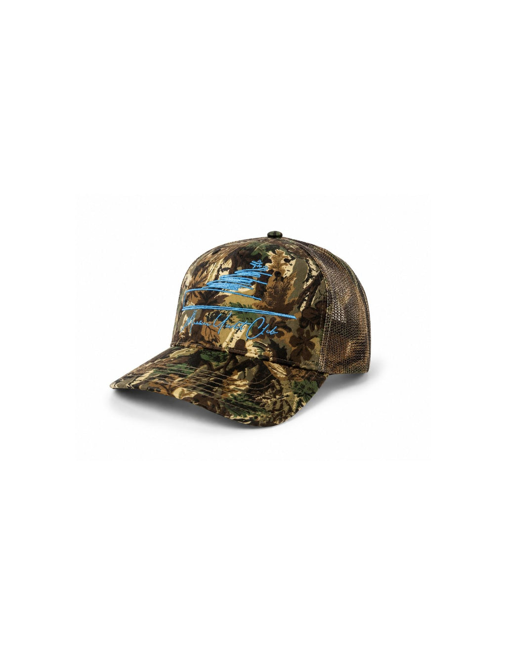 Marina Yacht Club Camo Trucker